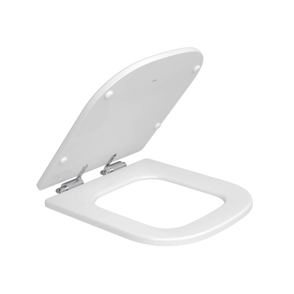 Assento Sanitário Formatos Quadra com Soft Close Quadrado Poliéster Branco Deca