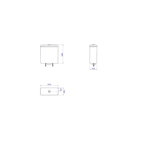 Caixa Acoplada Com Acionamento Duo Deca Axis/living/piano/polo/quadra/unic Cinza Fosco/cromado