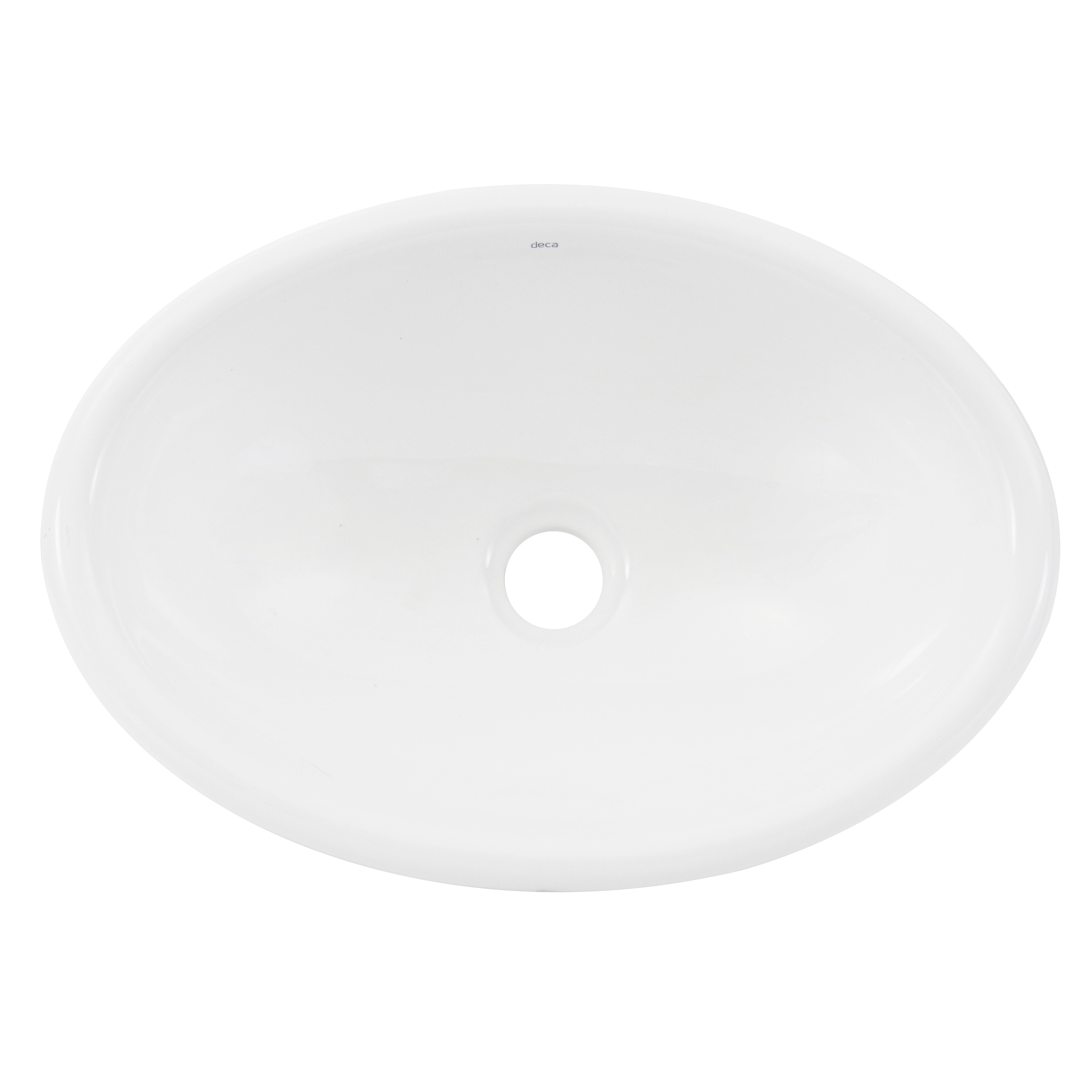 Cuba de Sobrepor Cerâmica Oval L65.17 13,5x44x31 cm Branca Deca
