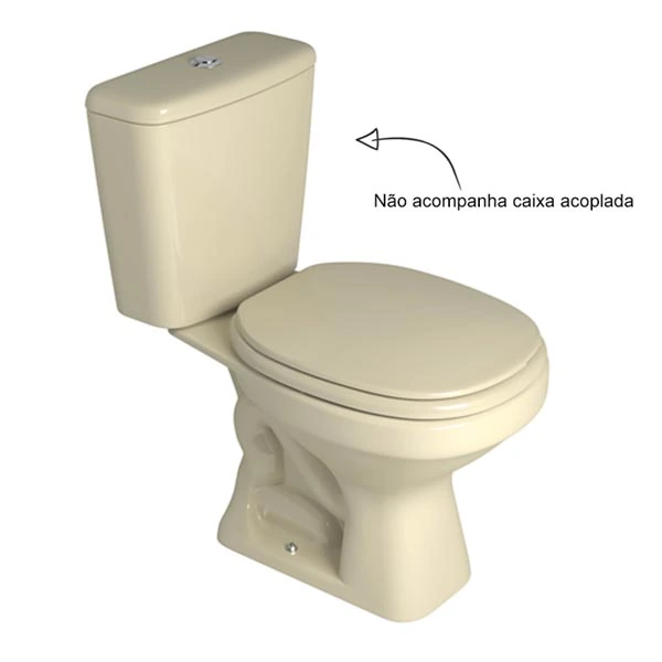 Vaso Sanitário para Caixa Acoplada Bege Saída Vertical Aspen Deca