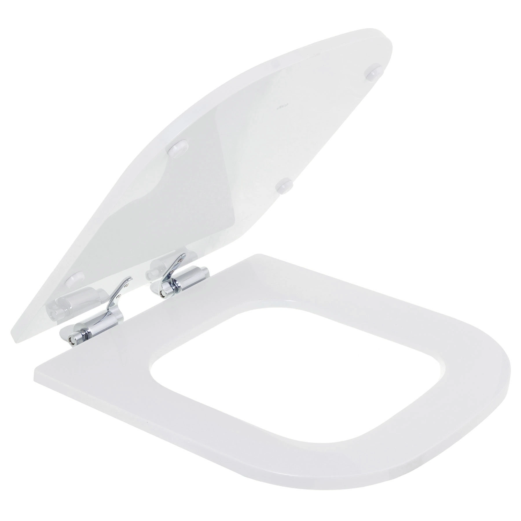 Assento Sanitário Formatos Piano com Soft Close Quadrado Poliéster Gelo Deca