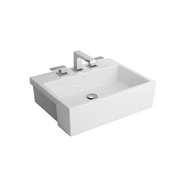 Cuba de Semi Encaixe Cerâmica Quadrada L843.17 16x55x42 cm Branca Deca