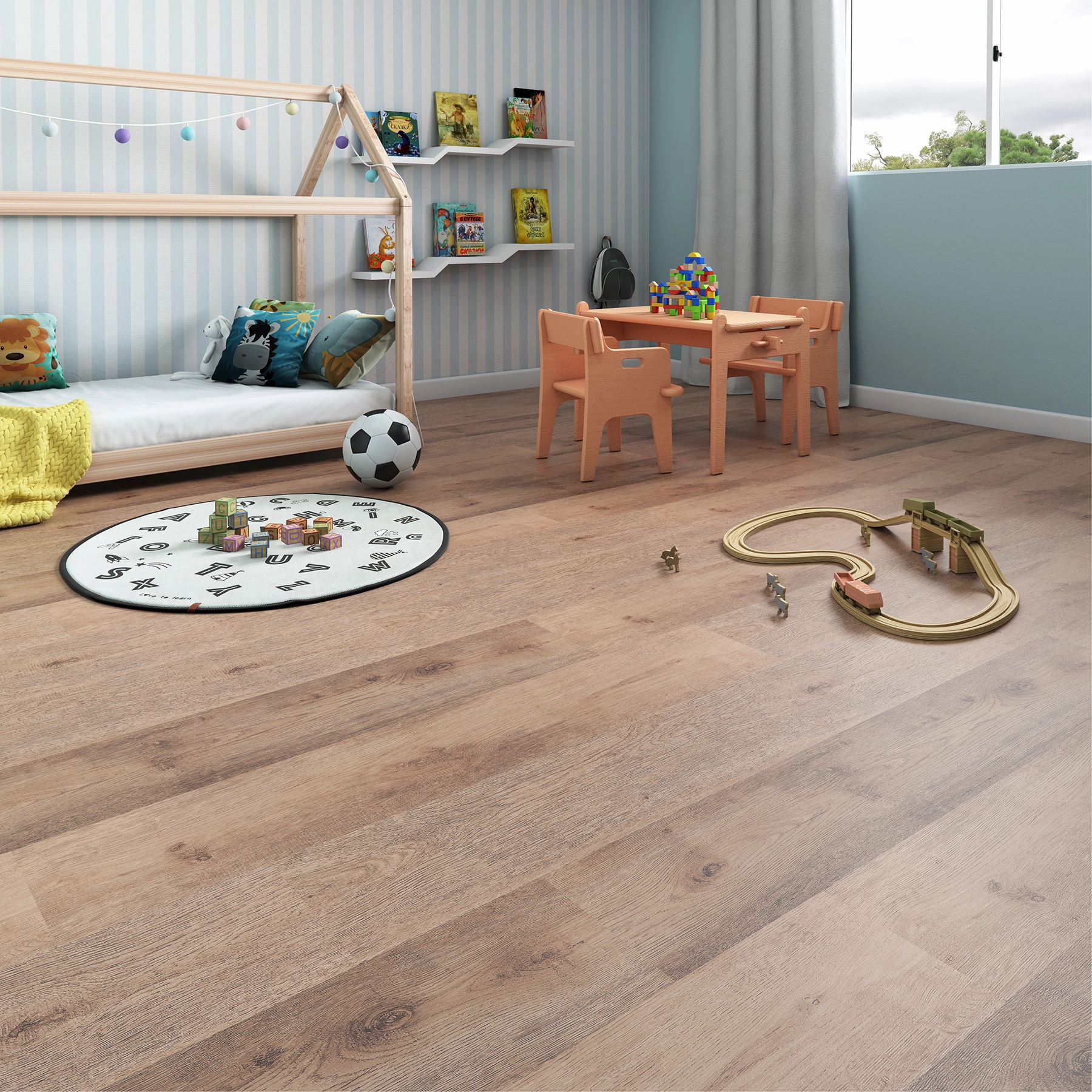 Piso Laminado Click Space Carvalho Viena 134x18,7cm m² Durafloor