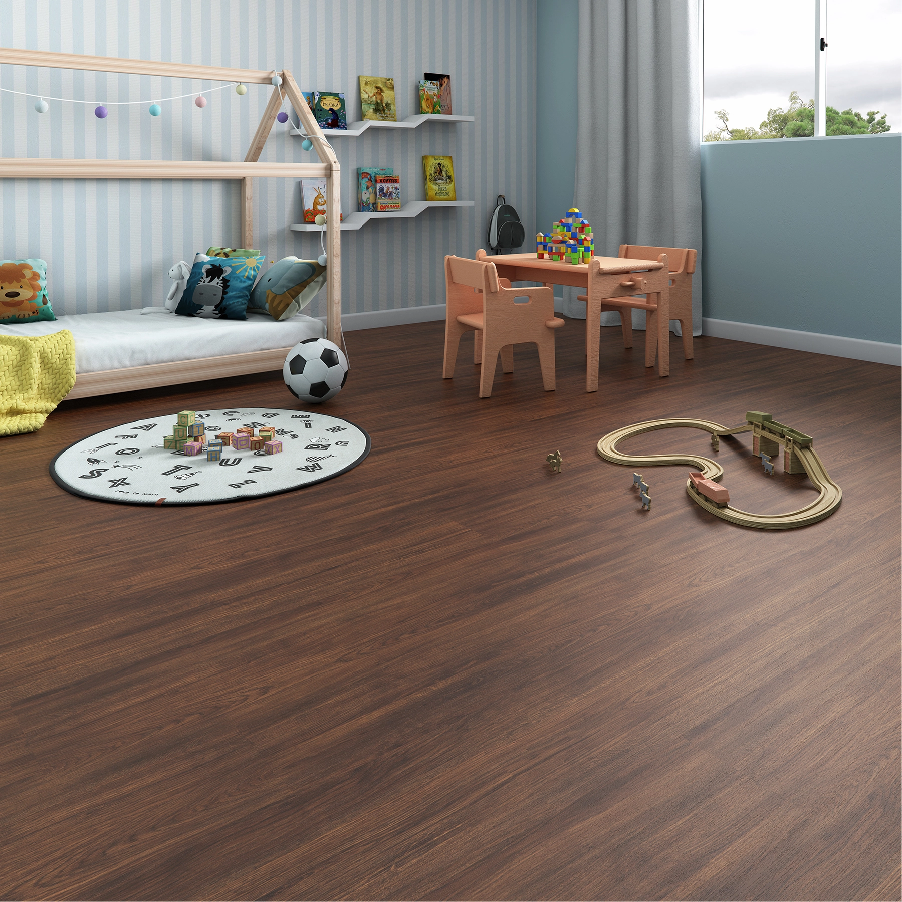 Piso Laminado Click Harmony Carvalho Taupo 134x24,8cm m² Durafloor