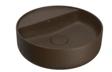 Cuba De Apoio Redonda Com Mesa Marrom Fosco Deca Slim 40cm