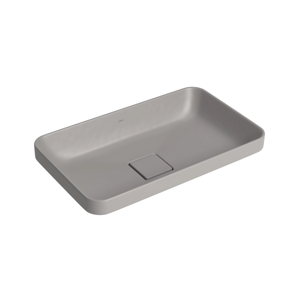 Cuba De Sobrepor Retangular Cinza Antracite Deca Slim 50cm