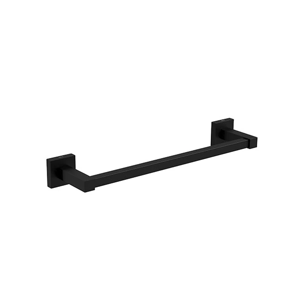 Porta Toalha de Parede Metal Retangular Quadratta 300MM Black Matte Deca