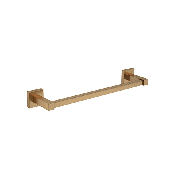 Porta Toalha de Parede Metal Retangular Quadratta 300MM Gold Matte Deca