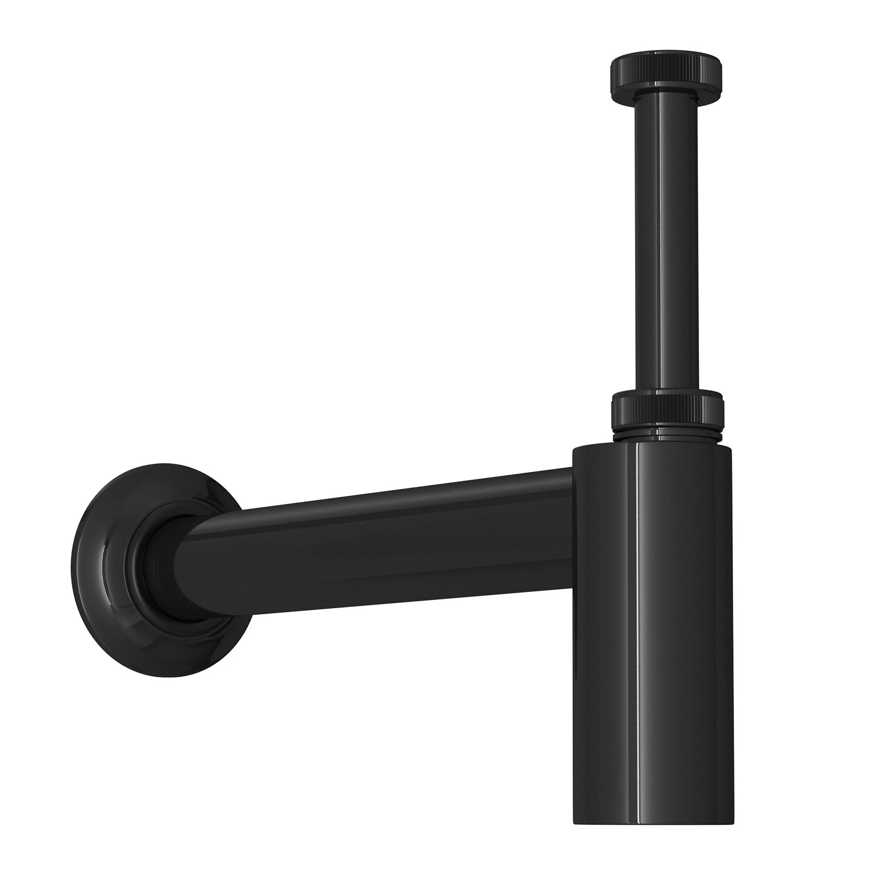 Sifão com Copo para Banheiro Metal Rígido Black Noir 1"x1.1/2" 30cm Deca