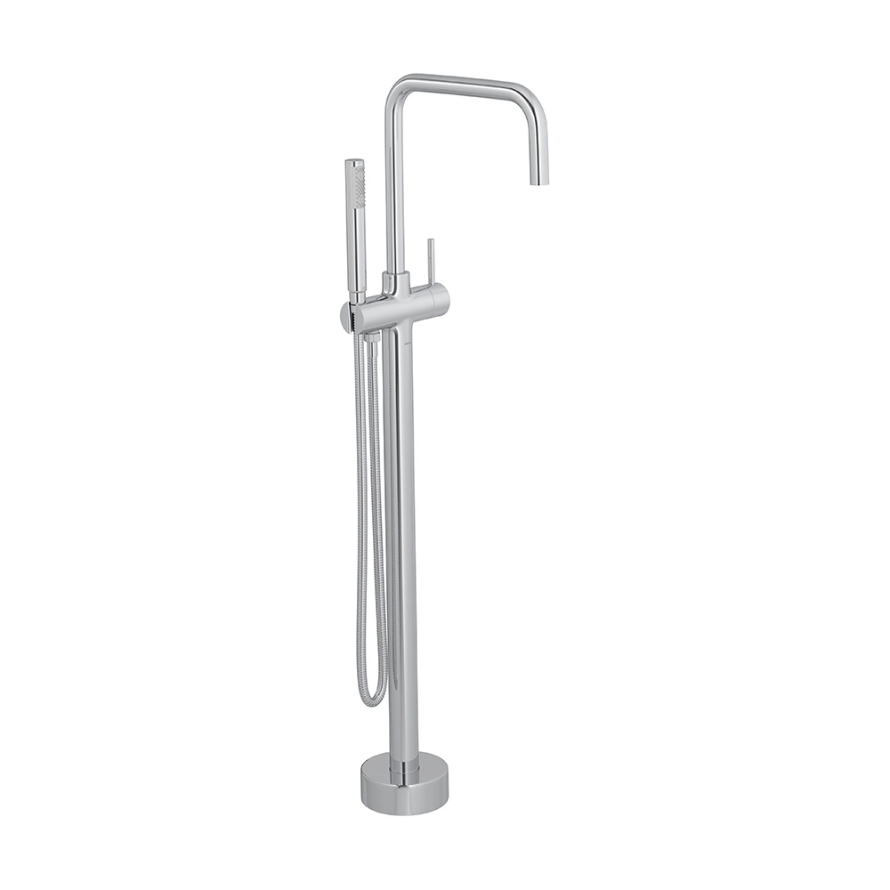 Misturador Monocomando De Piso Com Desviador Para Banheira Cromado Quadrado Deca You Dn 15