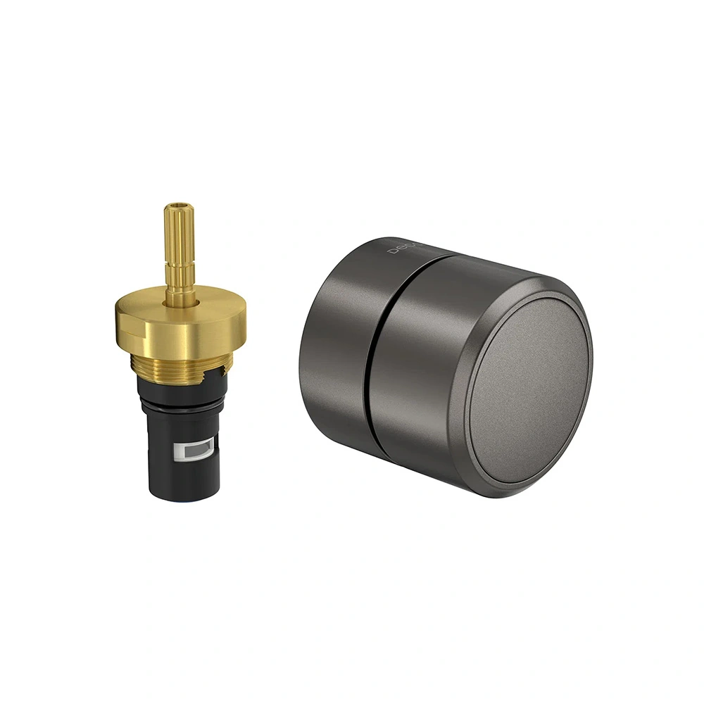 Acabamento Para Registro De Pressão Deca You 4916.gf104.pq.mt Redondo 1/2" E 3/4" Dark Antracite