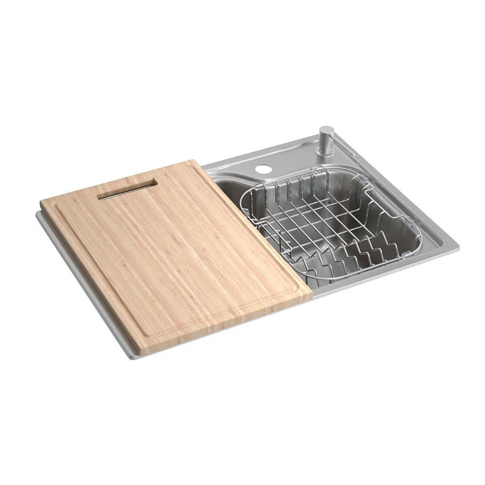Cuba De Cozinha Facile Deca Inox Retangular Com Deck E Acessórios 60x40cm