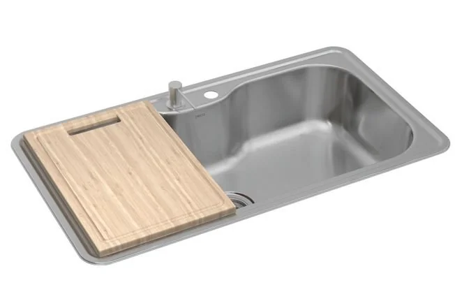 Cuba De Cozinha Facile Deca Inox Retangular Com Deck E Acessórios 80x40cm
