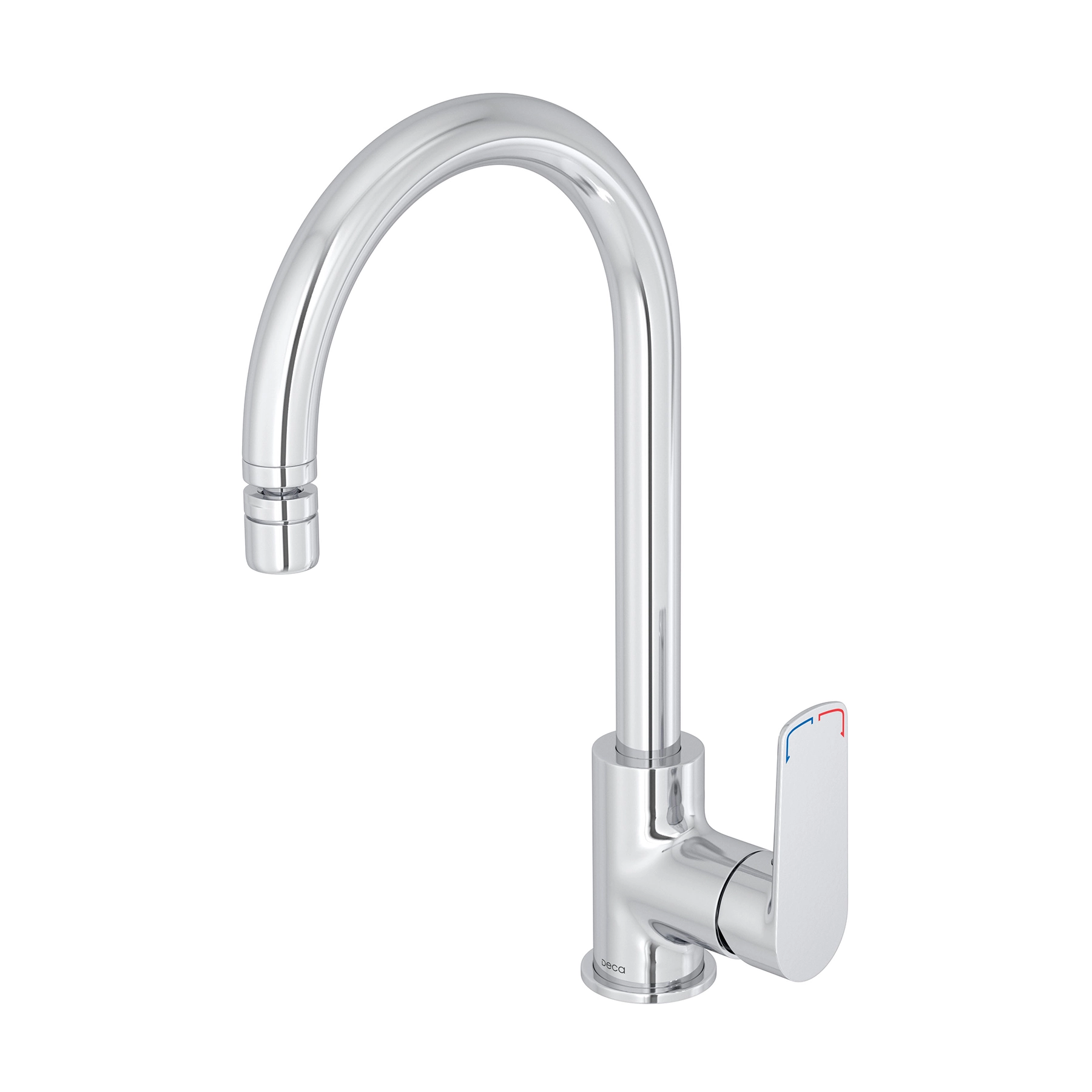 Torneira Misturador de Pia para Cozinha com Bica Alta Articulável Cromada Level One Deca