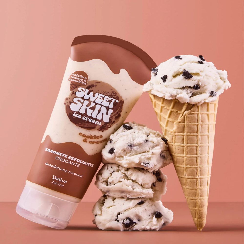 Sab Esfoliante Sweet Skin Dailus 200ml Cookie E Cream