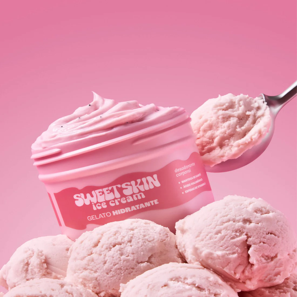 Gelato Hidratante Morango Ao Leite Sweet Skin