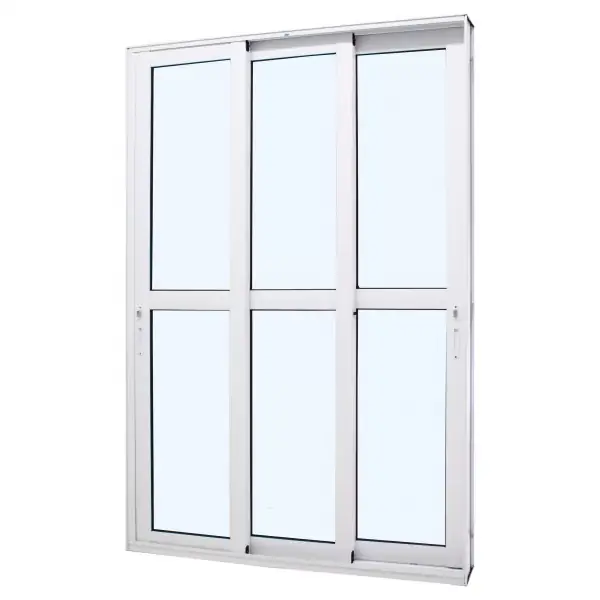 Porta De Correr Alumínio Branco 215x200x13,1cm 3 Folhas Móveis Perfecta Max Jap