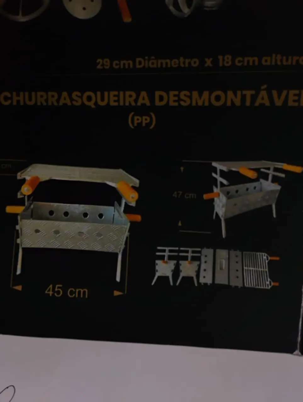 Churrasqueira Desmontavel Aluminio Pp 1x1un