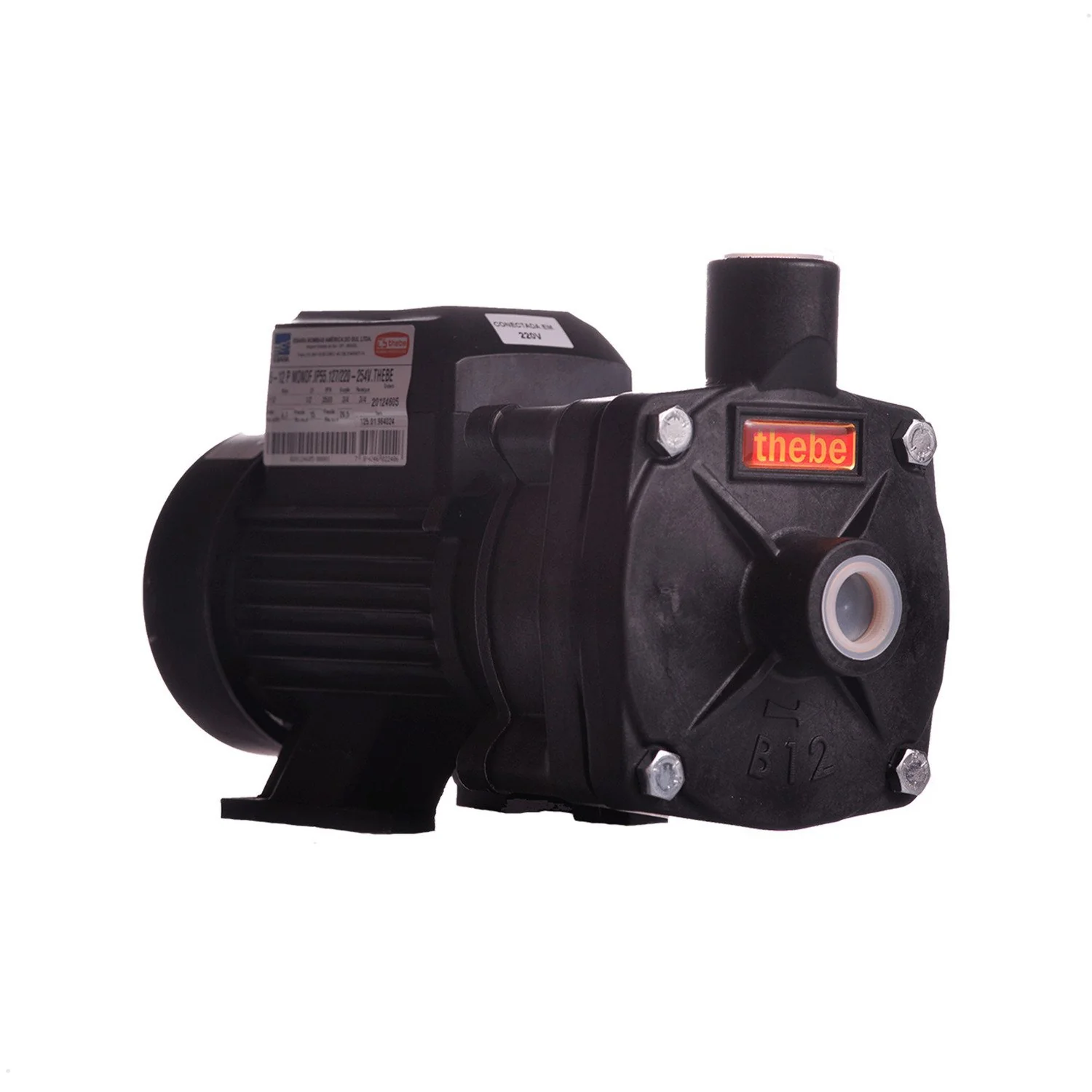 Bomba Monoestágio B-12 P 1/2 Cv Rotor 112mm Monofásico Motor Thebe Ip55 127/220-254v