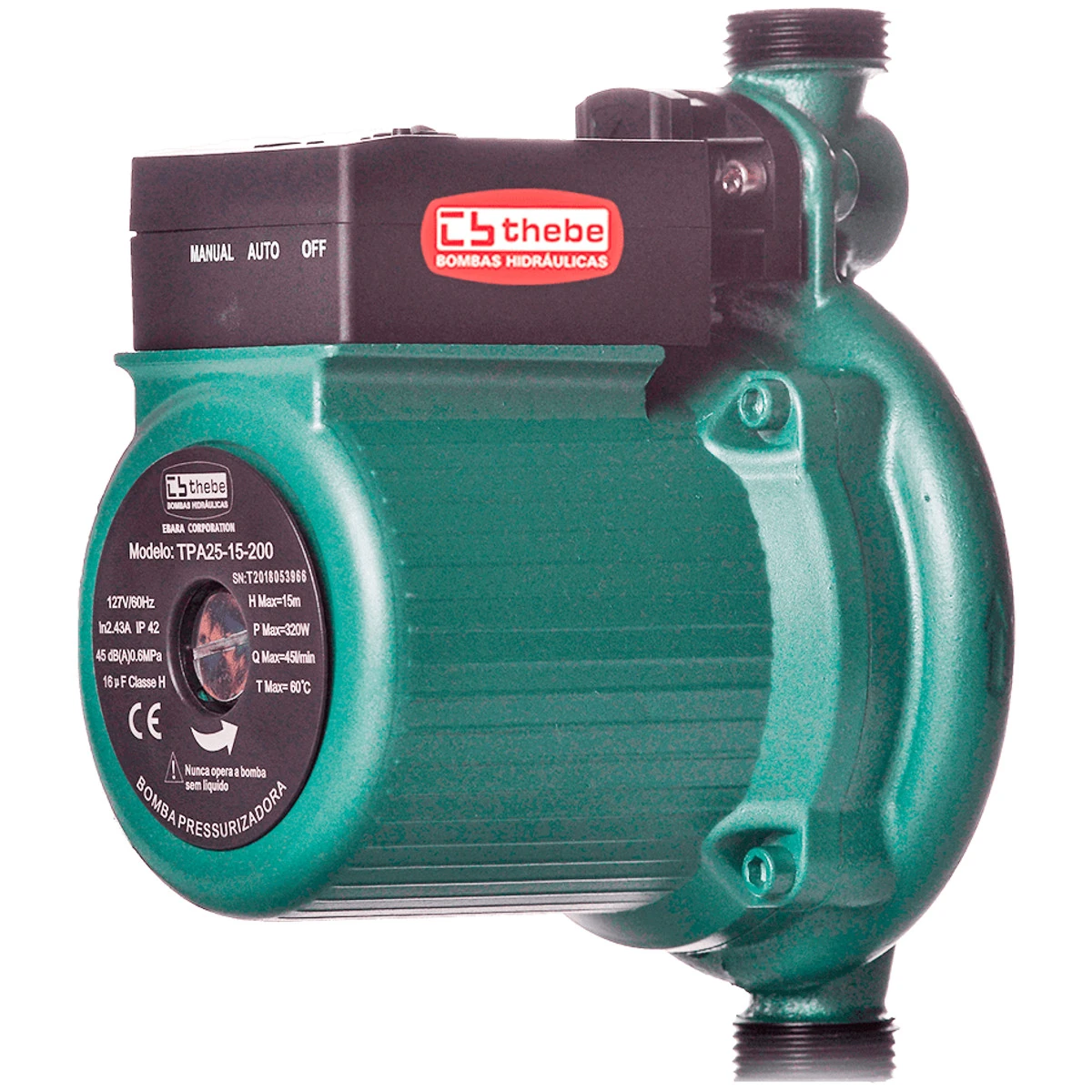 Pressurizador Thebe Tpa 25-12-200 Monofasico 270w 220v. Unica U