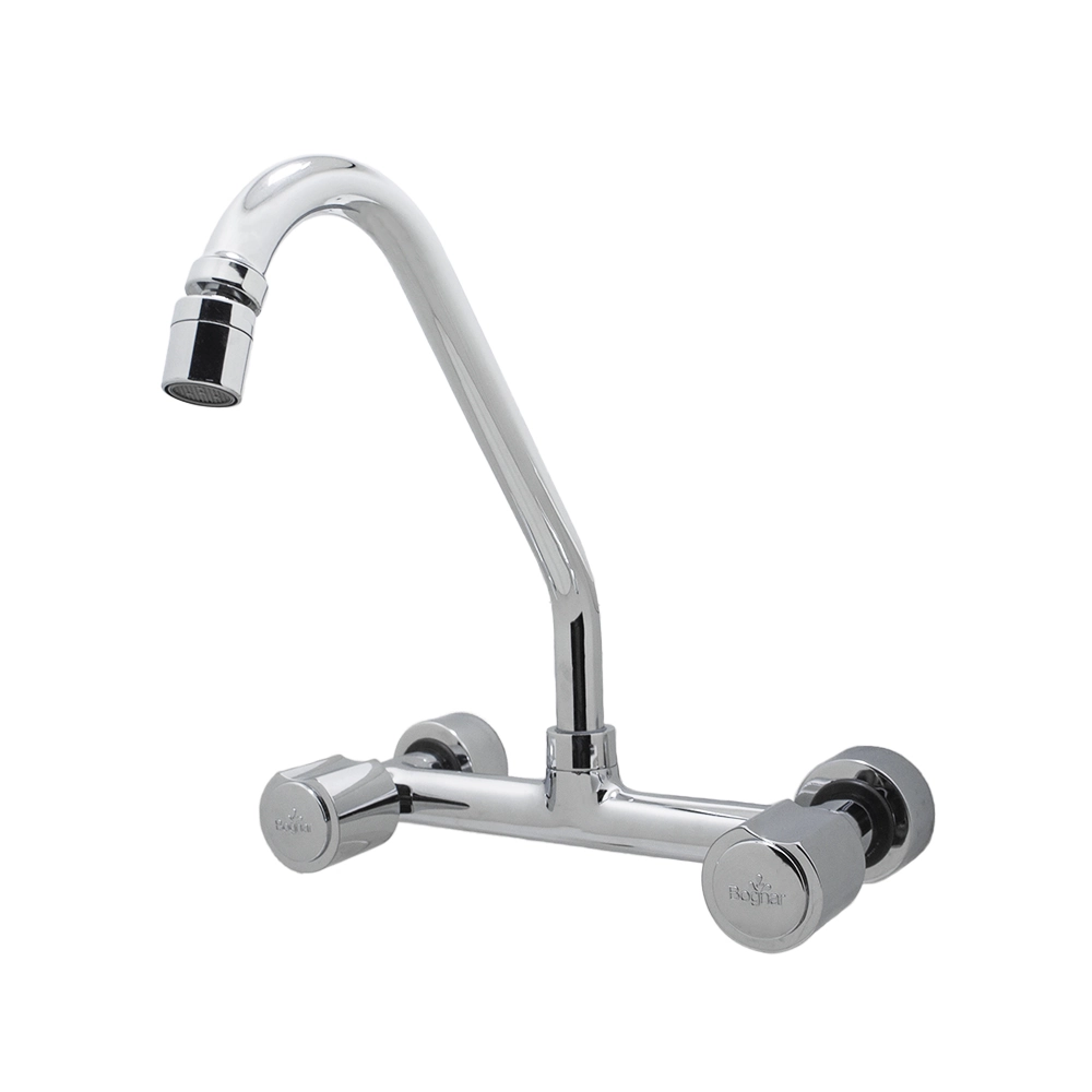 Torneira Misturador Cozinha Parede Bica Movel Com Arejador Articulavel Cromado 1/4 de Volta