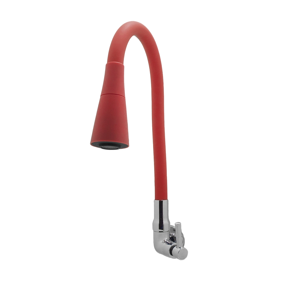 Torneira Cozinha Vermelha Gourmet Parede Tubo Cônico 2 Jatos