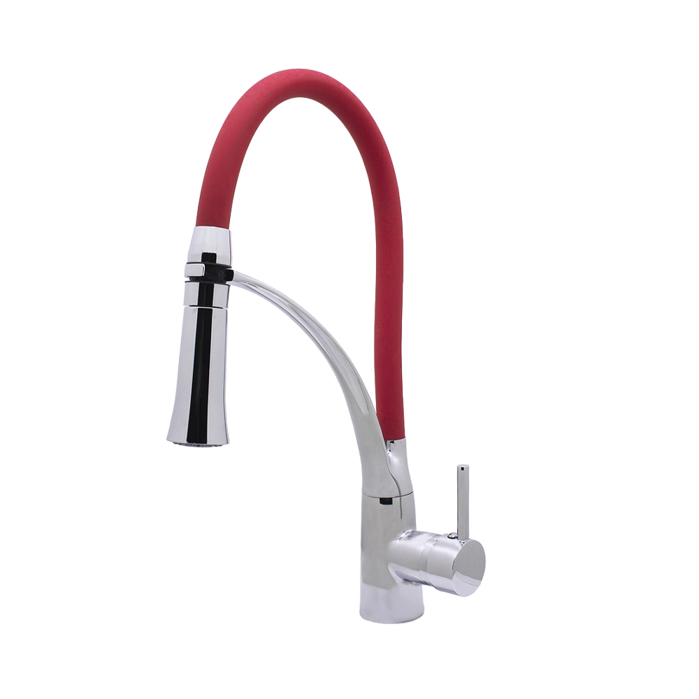 Torneira Monocomando Cozinha Bancada Gourmet Vermelha Luxo