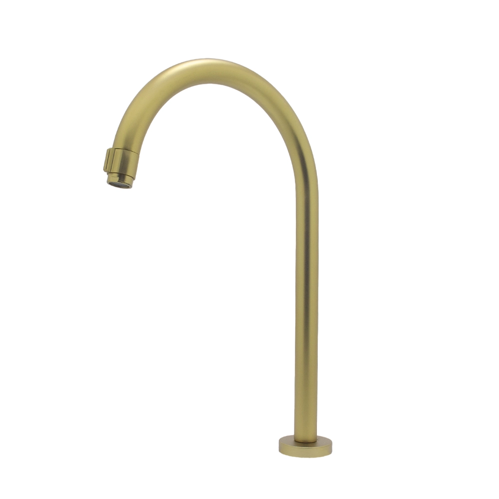 Torneira Banheiro Lavatório Dourada Fosca Alta Metal Luxo