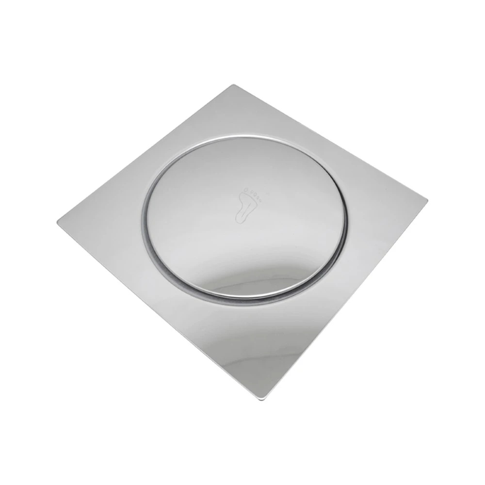 Ralo Click Inteligente Quadrado 15x15cm Metal Cromado