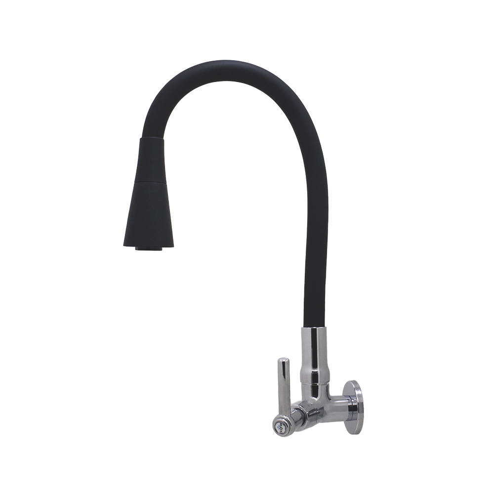 Torneira Cozinha Preto Gourmet Parede Tubo Conic 2 Jatos