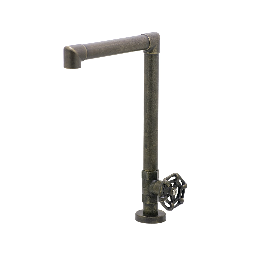 Torneira Lavatório Banheiro Industrial Rústica Ouro Velho Metal