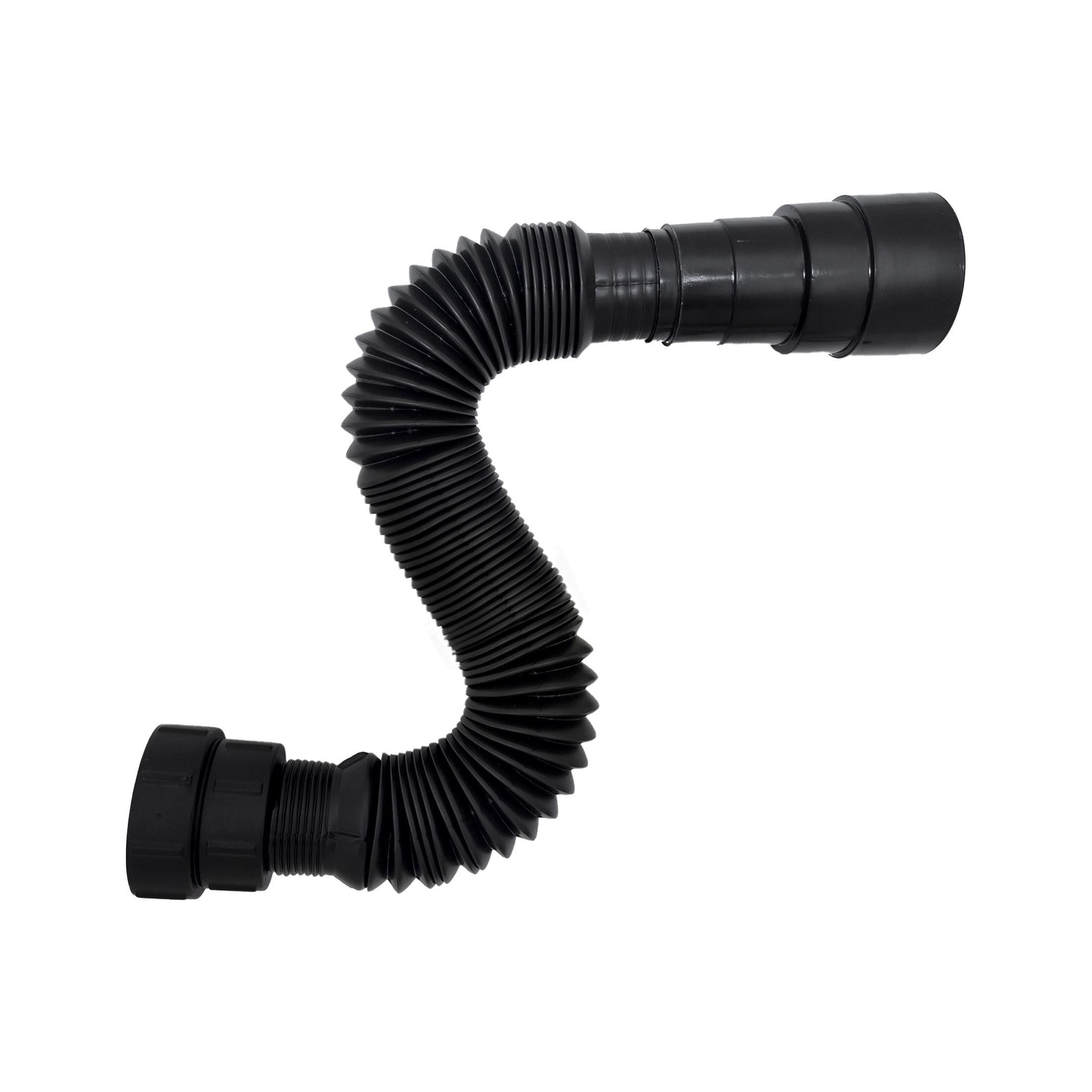 Sifão Sanfonado Extensível Universal Tubo Preto Fosco 65cm