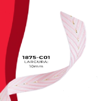 Fita Dec. Espinha De Peixe Rosa 10mmx10m