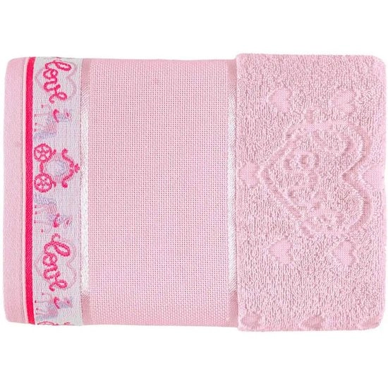 Toalha Karsten Inf Banho Love P/ Bordar Rosa 67x115cm Lo.02