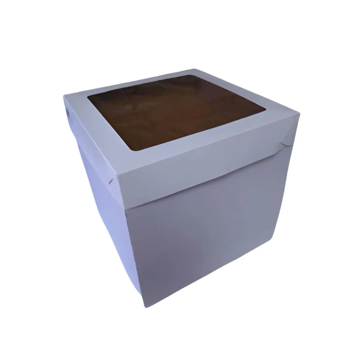 Packaging Caixa Bolo Quadrada C/visor 27x27x27 Branca Ref 11155