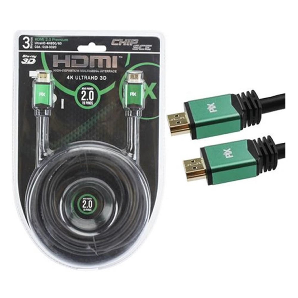Cabo Hdmi Plus 2.0: 4k, 60hz, Fidelidade Áudio, 3m