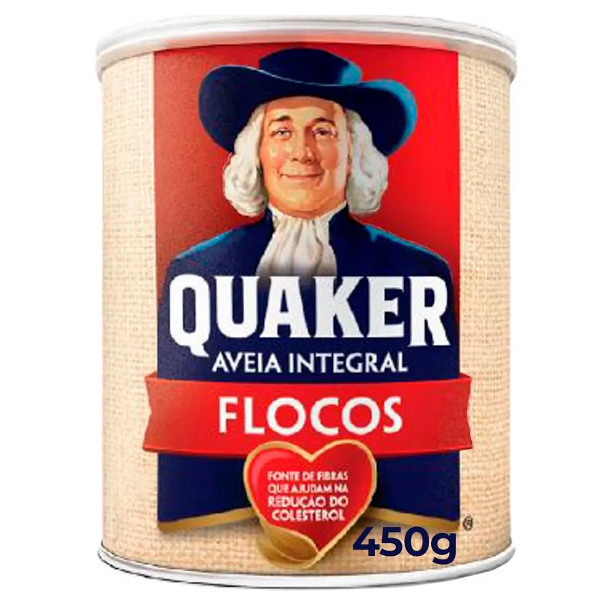 Aveia em Flocos Regulares Quaker Lata 450g