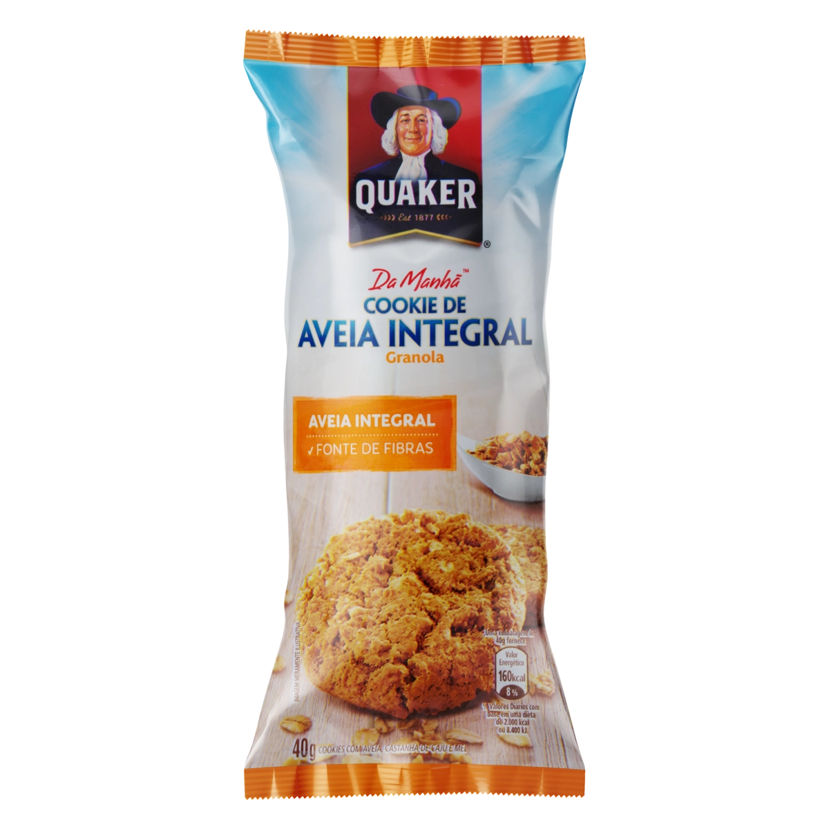 Biscoito Cookie Granola, Castanha De Caju E Mel Quaker Pacote 40g