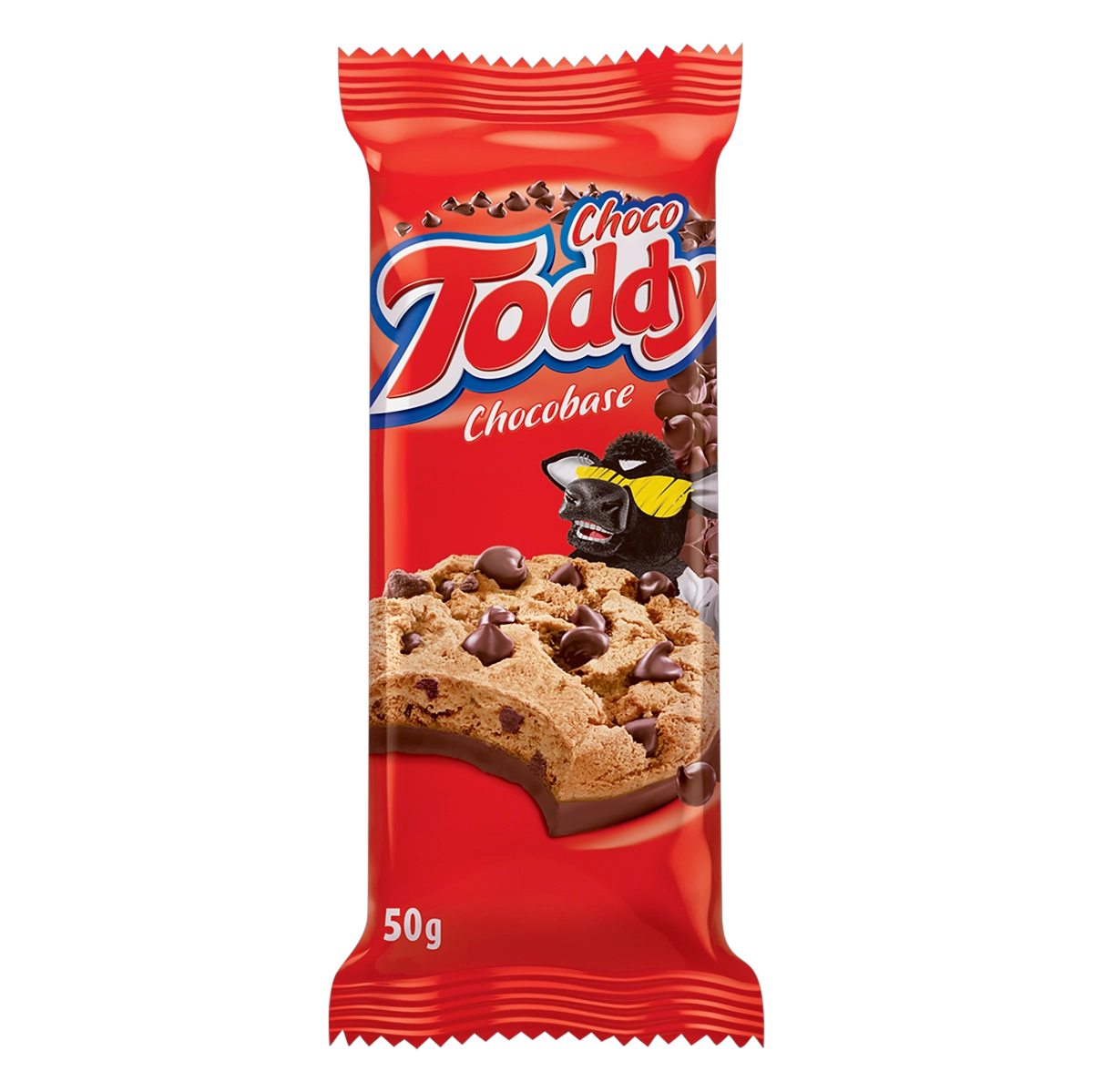 Biscoito Cookie Baunilha Com Gotas E Cobertura Parcial De Chocolate Toddy Pacote 50g