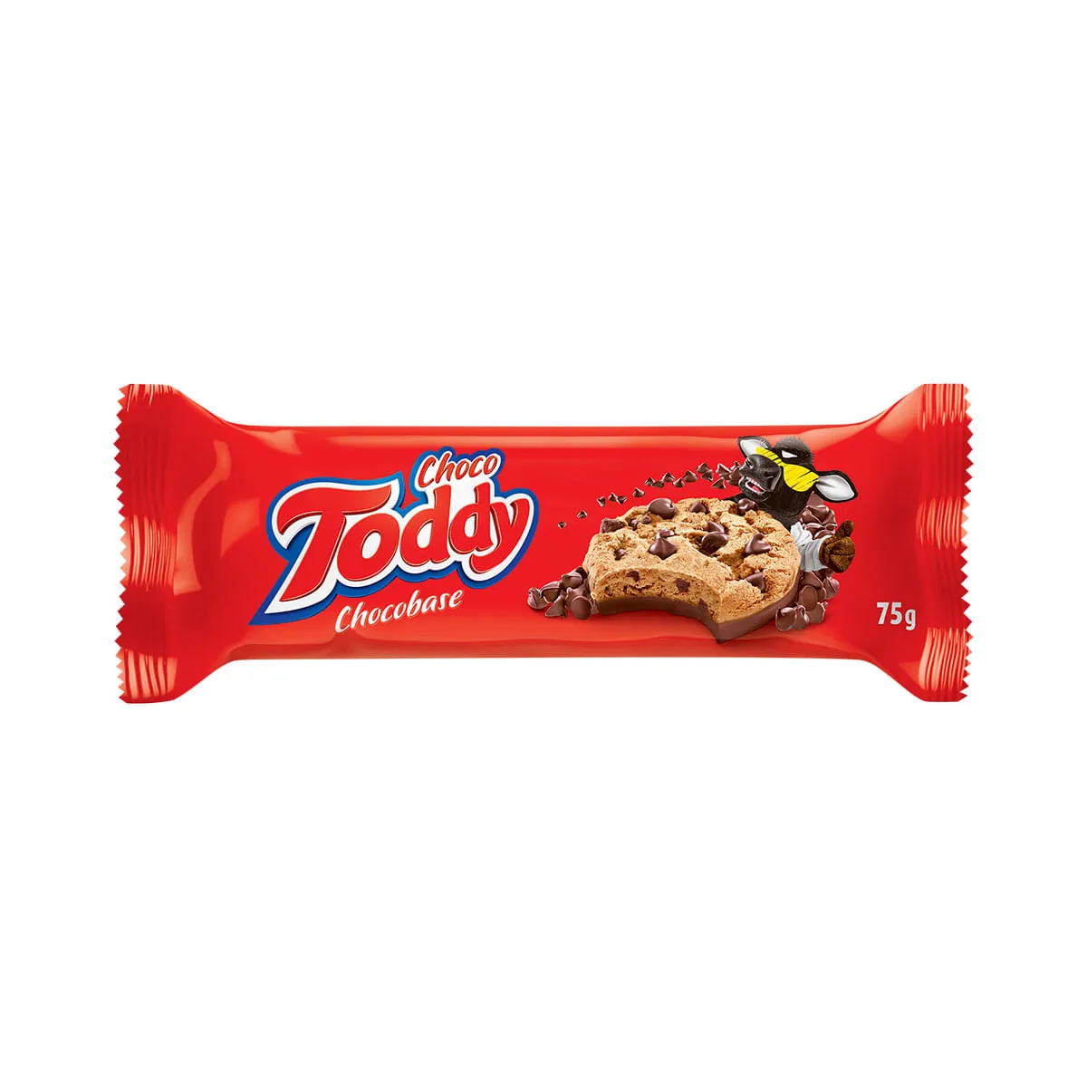 Biscoito Cookie Baunilha Com Gotas De Chocolate Cobertura Parcial De Chocolate Toddy Pacote 75g
