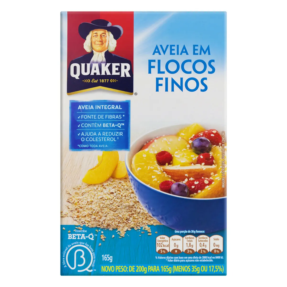 Aveia Quaker Fl.finos 165gr