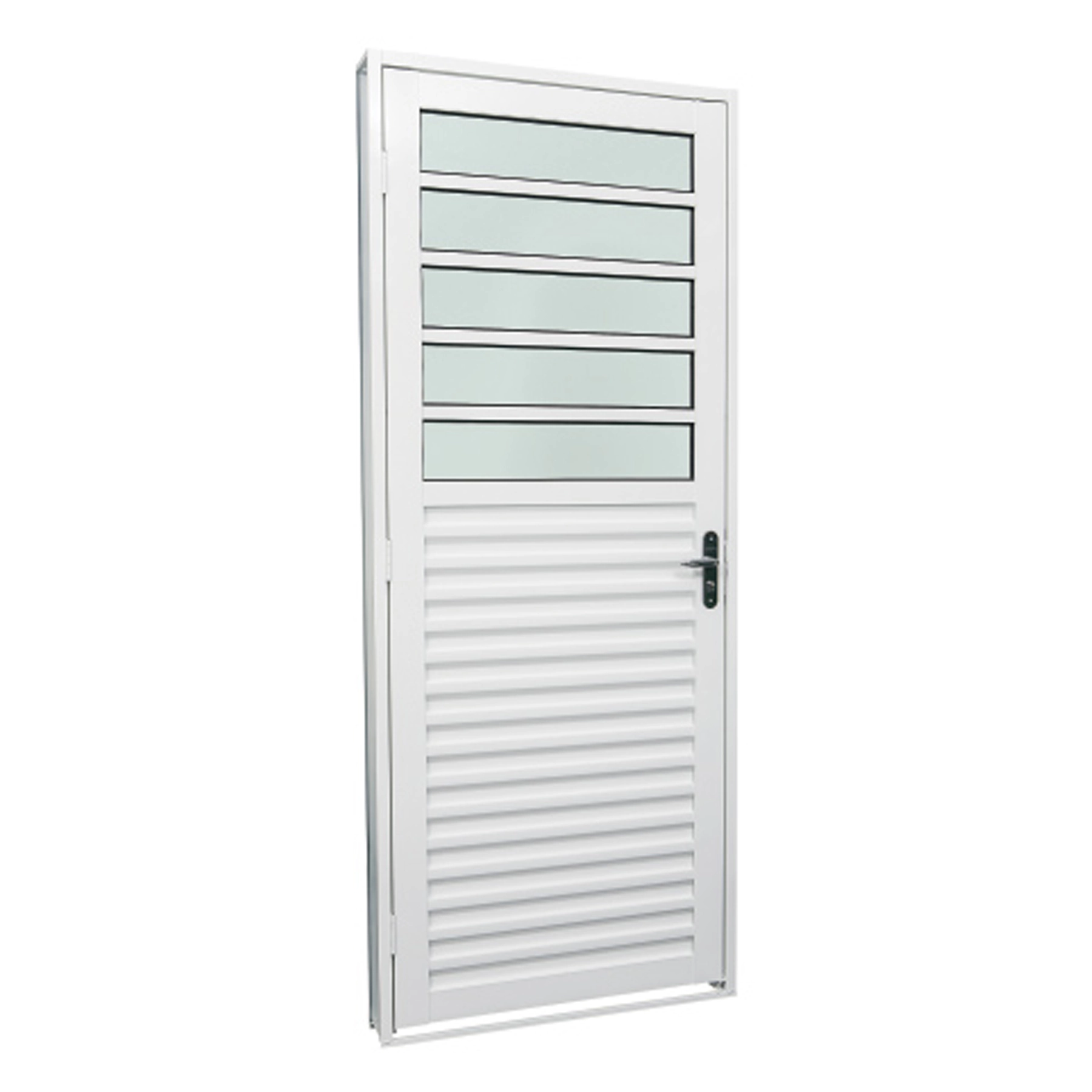 Porta Veneziana de Giro Aço Pintado Branco 2,15x0,88m Lado Esquerdo Linha Elite Gravia