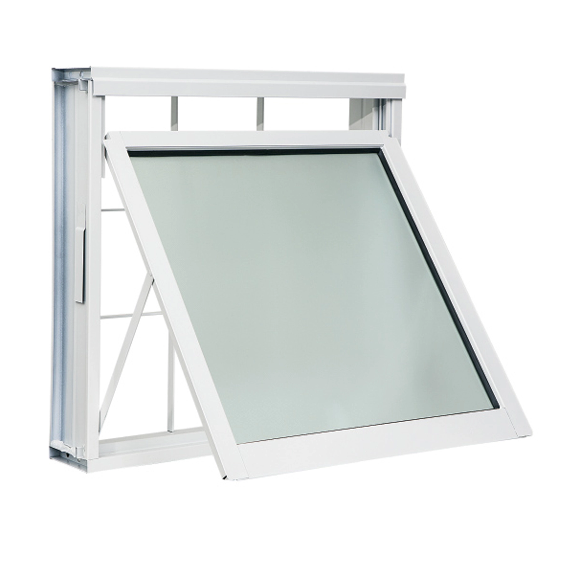 Janela de Aço Maxim-ar 60x60cm com Grade Elite Gravia Branca