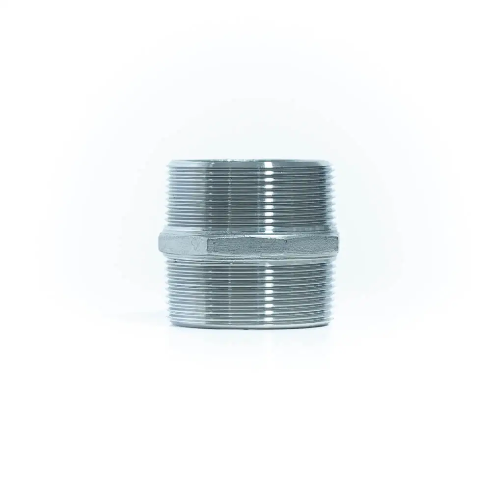 Aci-71 Niple Duplo Sextavado Aço Inox 304 Rosca Npt Ø1.1/2