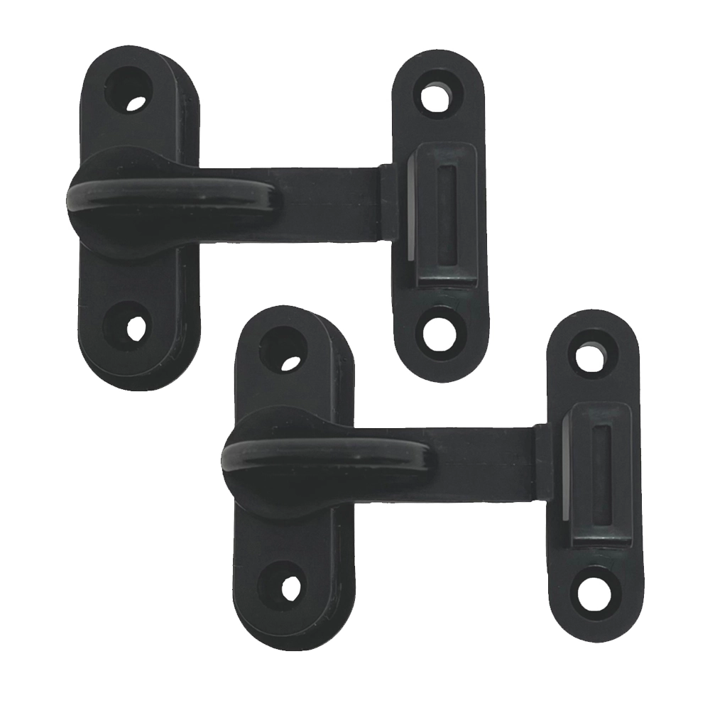 Kit 2 Tranqueta Trinco Pvc P/ Porta Sanfonada Janela Preto