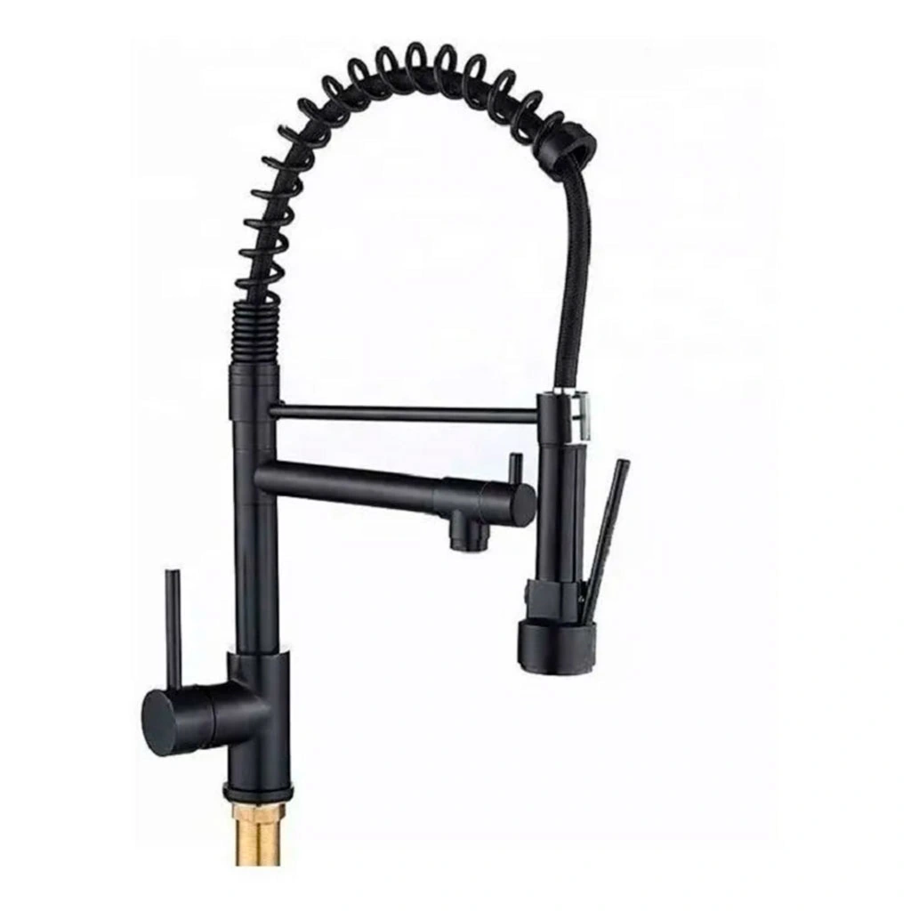 Torneira Monocomando Cozinha Gourmet Flexivel Preto Fosco