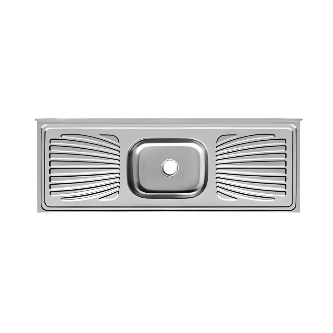 Pia De Cozinha Com Cuba Central 100% Inox Embutida 55x150cm  Inox