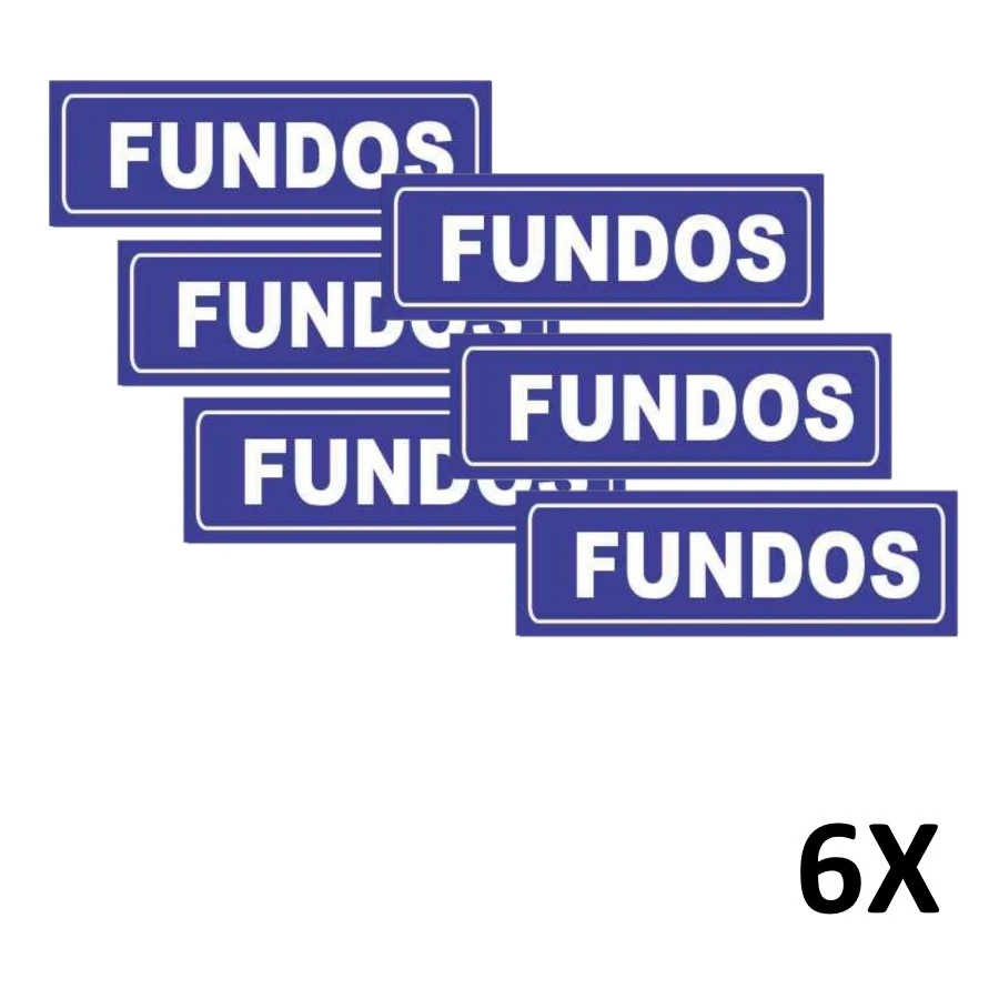 Kit 6 Placa De Aviso E Sinalização Portas Fundos 15cmx5cm