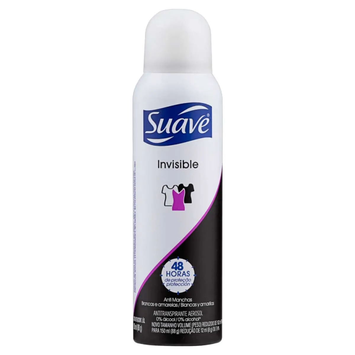 Kit c/2 Unidades de Desodorante Suave Feminino Invisible Aerossol 150ml