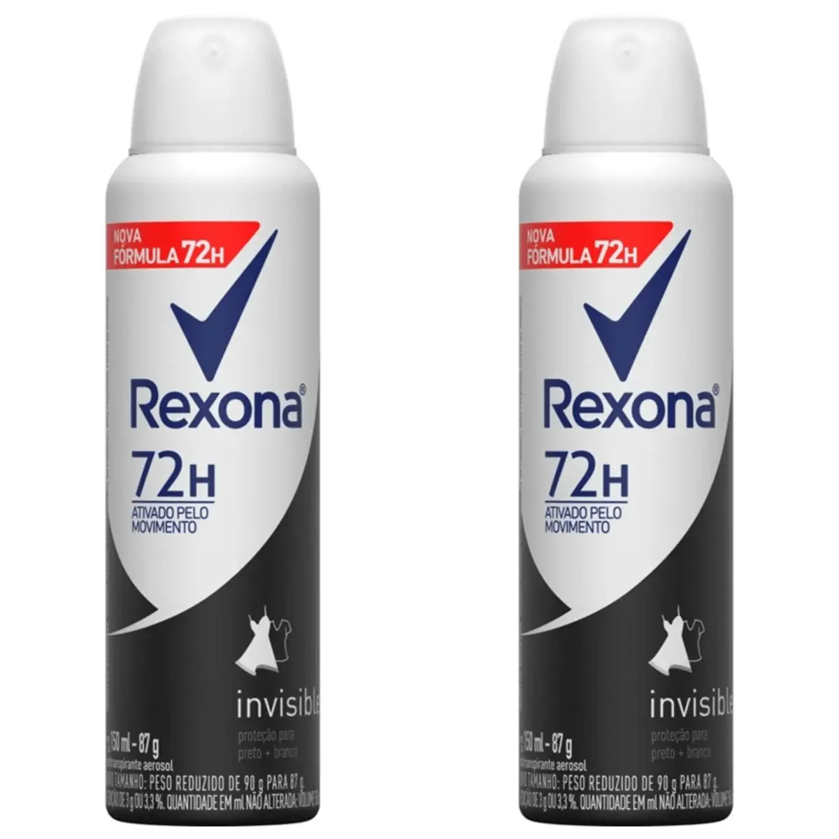 Kit c/2 Unidades de Desodorante Rexona Aero Women Invisible 150ml